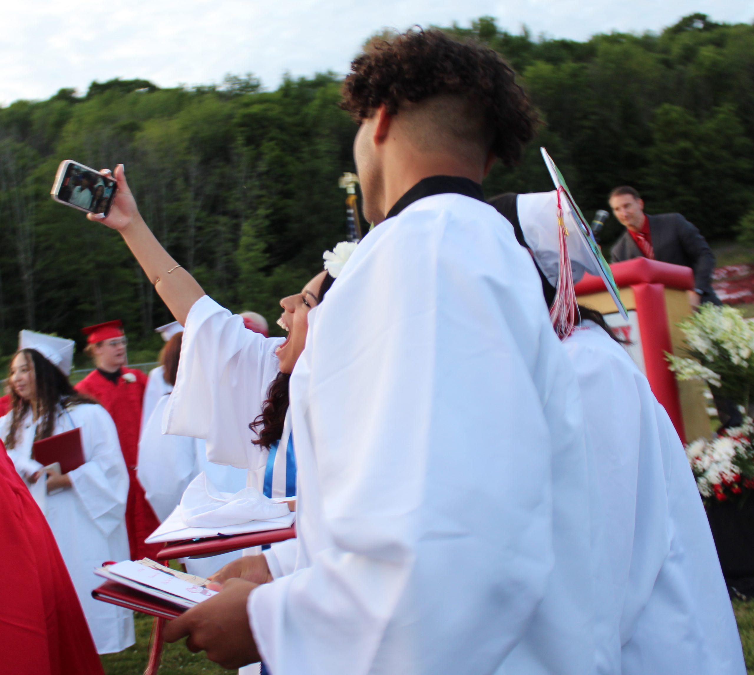 Two graduates take a selfie